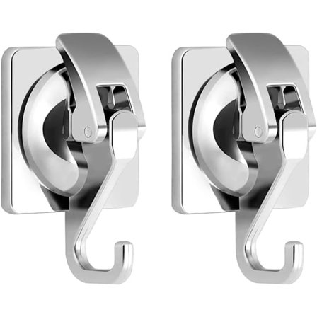 Set med 2 sugkoppsväggkrokar för duschvägg i plast, väggmonterade badhanddukskrokar, kökskrokar, glaskrokar - viktkapacitet 5 kg