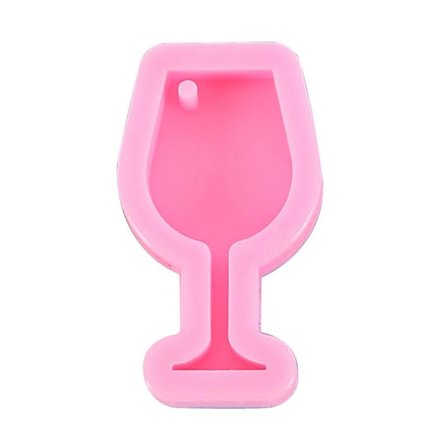 Handgjord glänsande vinkopp Nyckelring Form Glänsande vinglas form