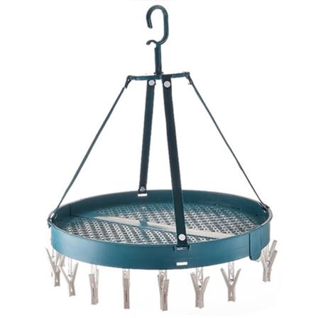 Hopfällbar tvättkorg med 18 klämmor Design Stark lastkapacitet för torkning av underkläder BH Blue