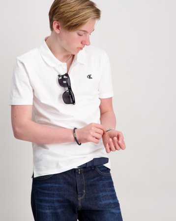 Calvin Klein ESSENTIAL SS REG. POLO Blanc Polos Garçon - Kids Brand Store