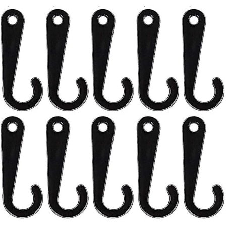 500 stk. J-formede plastikkroge 1,8 tommer sokkedisplaykroge til sokker detailhandelsdisplaybøjle, sort