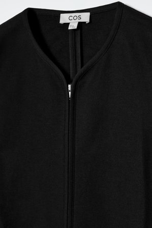 COS Femme Robe Courte Zippée En Jersey De Scuba in Noir