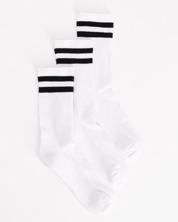 RYVLS 3-Pack Core Socks Biały Skarpetki Unisex - Kids Brand Store