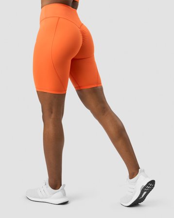 ICANIWILL - Scrunch V-shape biker shorts Orange- Sport kurze hose - Damen - ICIW