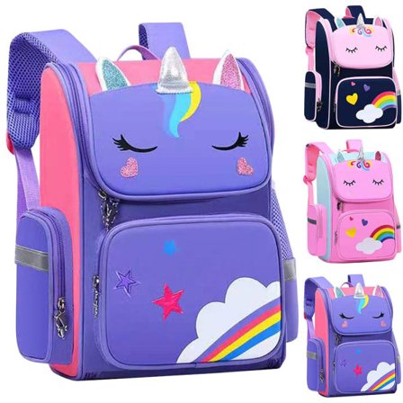 Vanntett skoleveske for barn Cartoon 3D Unicorn Book Bag
