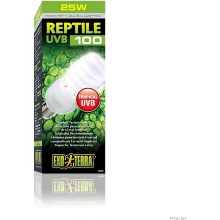 UVB kompaktlysrör för terrarium - EXO TERRA - Reptil UVB 100 - Tropiskt och subtropiskt klimat 26W