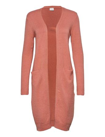 Viril L/S Long Knit Cardigan-Fav Stickad Tröja Cardigan Rosa Vila