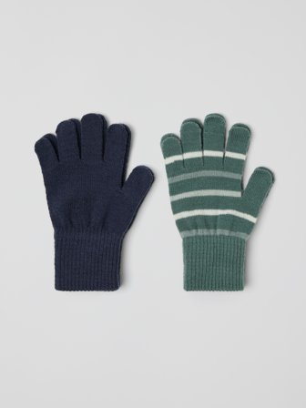 Polarn O. Pyret - Knitted gloves, 2-pack - 4|6 - Childrenswear - green