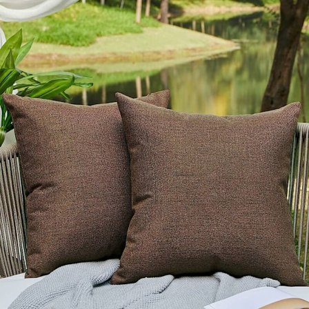 Vattentäta utomhuskuddar, fyrkantiga kuddfodral, linne, 18 x 18 tum (2 st)