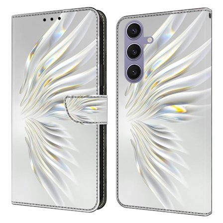 Samsung Galaxy S25+ lommebokveske med mønstermønster, stativ, flip-telefondeksel i lær - Krystallvinger