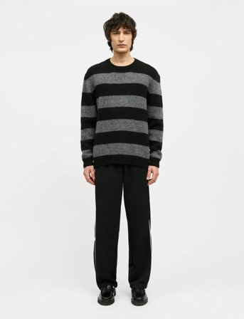 Mads Nørgaard Alpaca Vilhelm Stripe Knit - Black - S