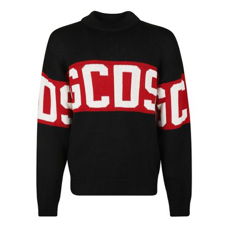 Gcds Round-neck Knitwear , Zwart , Heren , Maat: M Truien & Vesten