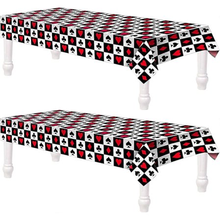 Casino-temafestdekorationer, pokerduk, Las Vegas bordsduk, casino bordslöpare