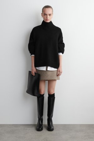 COS Women's Long Wool Boot Socks in Black