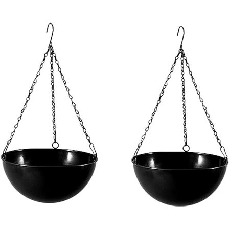 2 stk. jernhengende planter for innendørs og utendørs planter, hengende potter med kjede krok, moderne hengende plante blomsterpotte kurv for 