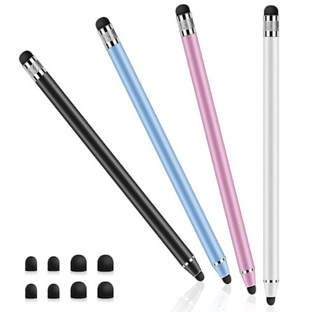 4-pak Tablet Penne til Alle Tablets, 2 i 1 Høj Sensitivitet Gummi Kapacitiv Stylus Pen Telefon Touch Screen Pen Universal Stylus