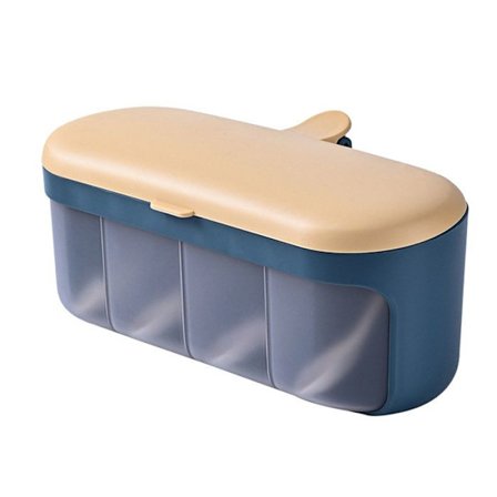 Krydderkrukke med flere rom, stilige oppbevaringskrukker med lokk for kjøkkenet.