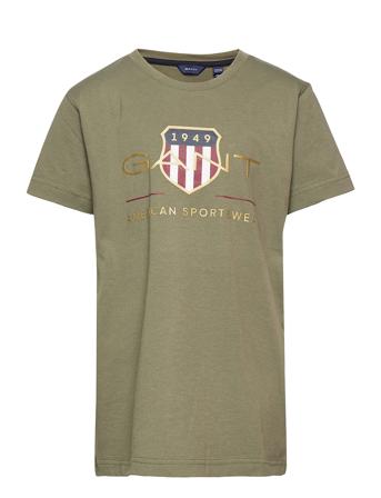 Archive Shield Ss T-Shirt T-shirt Grøn GANT