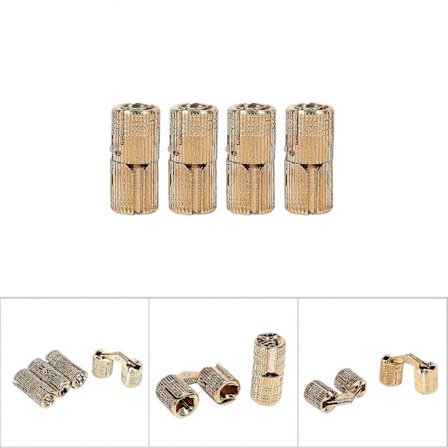 4 stk. skjulte sylinderhengsler i kobber for skapdører, for benkeplater, DIY-prosjekt, 10 mm