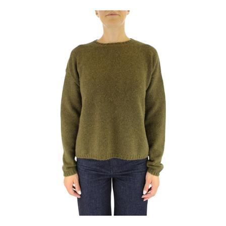 Roberto Collina, Round-neck Knitwear Groen, Dames, Maat:L