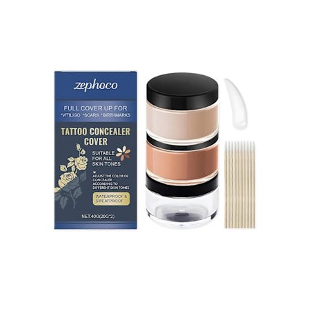 Zephoco tatoverings concealer til at dække lokale farvemønstre Broderi tynd tynd pasform ikke tyk usynlig pleje