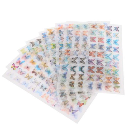 8 stk neglekunst ørevarmekrymp DIY håndlaget materiale sommerfuglform dekorasjon H17-H24