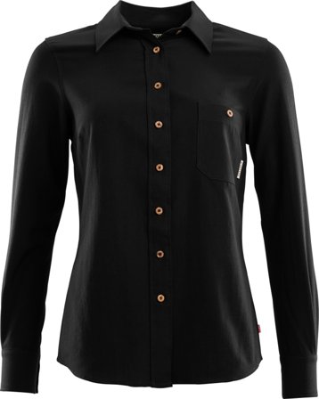 Aclima LeisureWool Woven Wool Shirt Woman Women long-sleeved shirts Black XS