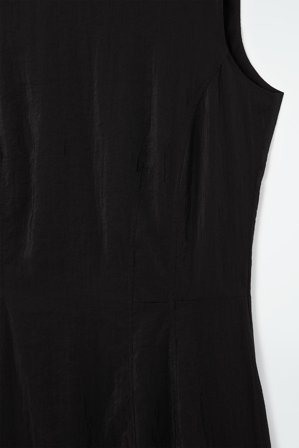 COS Women's Vestido Midi Con Pespuntes Sin Mangas in Negro