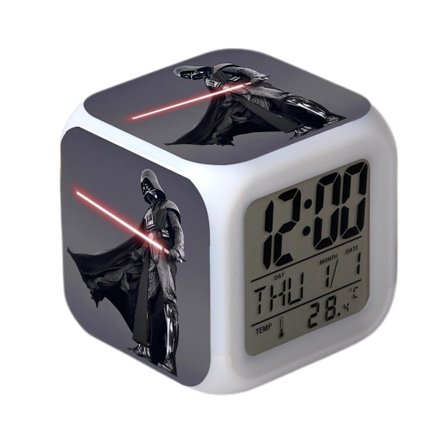 Star Wars -herätyskello Elokuva The Force Awakens LED-herätyskello Neliönmuotoinen kello Digitaalinen herätyskello Ajalla, Lämpötilalla, Hälytyksellä,