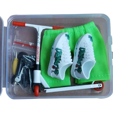 Finger Scooter med bukser Sko Mini Finger Legetøj Sæt Tiny Finger Scooters Party Favor for Finger Training Fødselsdagsgave