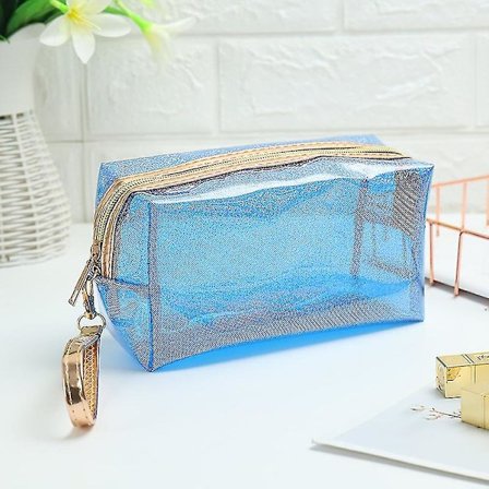 Vandtætte Kosmetikposer Pvc Transparent Lynlås Toilettaske Med Håndtag