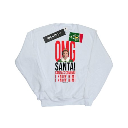 Elf Mens OMG Santa I Know Him Sweatshirt XL Vit