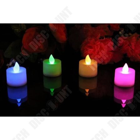 TD 12-pack elektronisk LED-ljusljus - batteridrivna ljus, flamfria - färg LED-dekoration för julklapp till hemmet