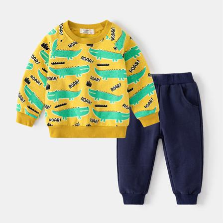Pojkar Långärmad 2-delad Outfit Tröja Med Rund Hals