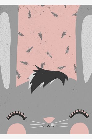 Pelcasa - Poster Little Bunny (Pink) - Grå - Postere & bilder - Fra Homeroom