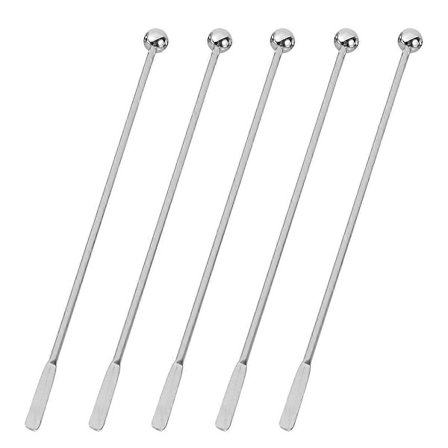 Cocktailpinde i rustfrit stål, kreative rørepinde til mælkete-butik, bar, restaurant 19x1x1cm 5 stk