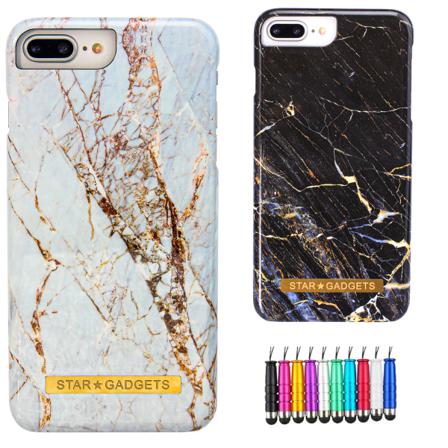 Iphone 7 Plus / 8 Plus - Skal / Skydd / Marmor Svart
