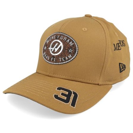 New Era - Motor Brun adjustable Keps - Haas F1 25 Austin Ocon 9SEVENTY Wheat Adjustable @ Hatstore