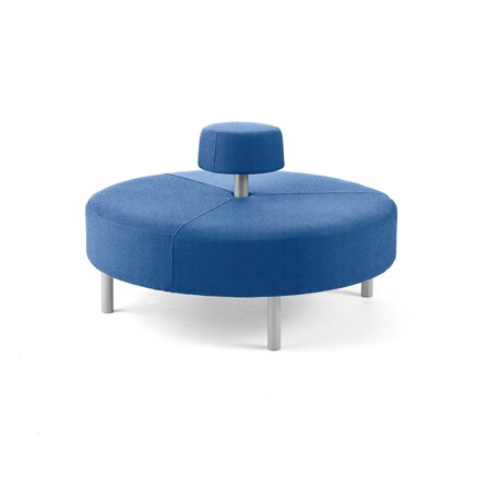 Hocker DOT mit runder Rückenlehne, Ø 1300 mm, Medley-Stoff, himmelblau