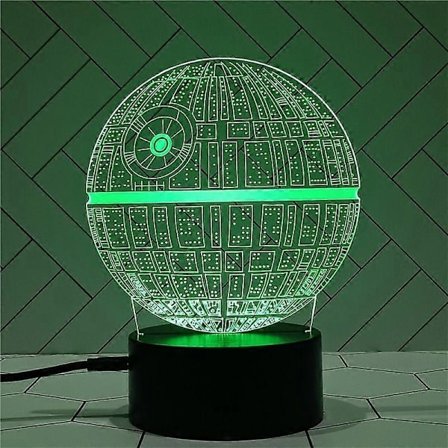 3D Star Wars Lampe - Star Wars Gaver - 4 Mønstre&1 Base&1 Fjernkontroll - Star Wars R2-D2/Bb8/Dødsstjernen/Millennium Falcon - Star Wars Lys-Perfekt