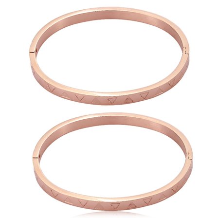 2 st Armband Triangles Link Solid - Rosa Guld