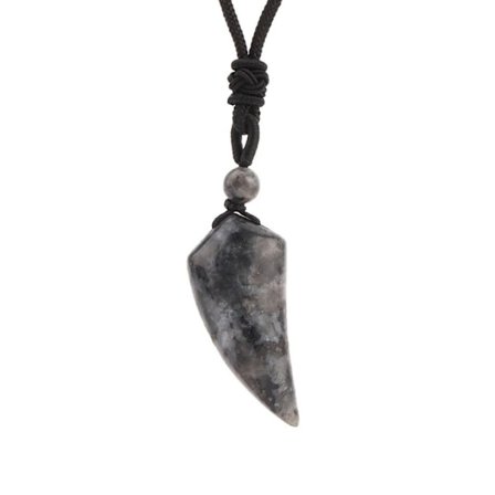 Wolf Tooth Pendant Halskæde Krystal Halskæde GRÅ