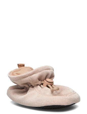 Melton Glitter Textile Slippers - Cream - 22/23