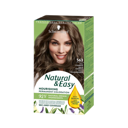 Schwarzkopf Natural & Easy 563 Sval Ljusbrun Hårfärg Unisex Brun 142,5 ML