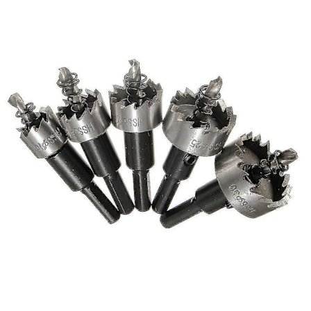 5 st 16-30mm HSS Höghastighetsstål Borr Hålsåg Set Metall Legering Skärverktyg