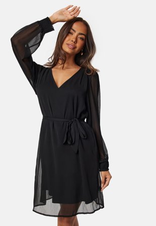 VILA - Vifalia smock V-neck L/S dress - Black