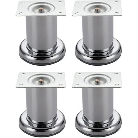 4 stk. Rustfrit Stål Møbelben Metal Sofa Ben Med Skruer Tv-Skab Ben Udskiftning