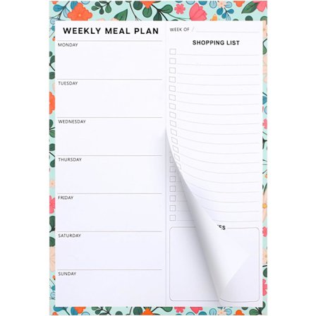 60 ark ugentlig måltidsplanlægger, indkøbsliste Magnetisk indkøbslisteblok til køleskab Udateret køleskabsnotesblok til madplanlægning og bekvem 