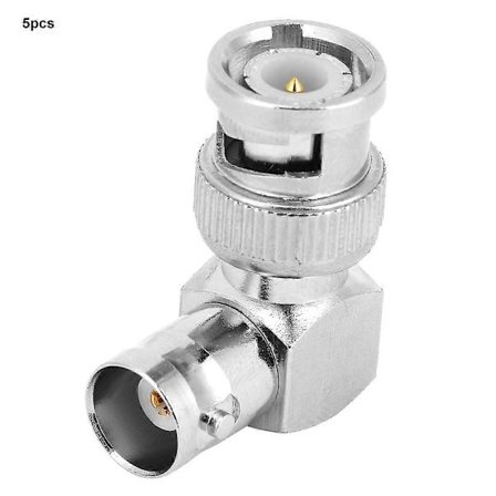 5st L-form 90 Graders Mässing BNC Hane till Hona Kontakt Koaxialkabel Trådadapter