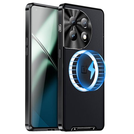 Magnetisk MagSafe-etui til OnePlus 12, ultratyndt, slankt aluminiumlegering, mat, stødsikkert cover med kameralinsebeskyttelse